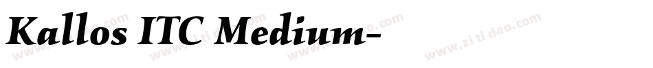 Kallos ITC Medium字体转换